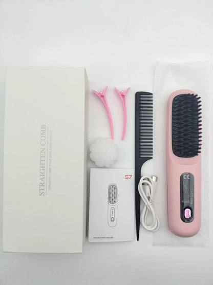 GlossGlide Cordless Rechargeable Hair Straightener Brush